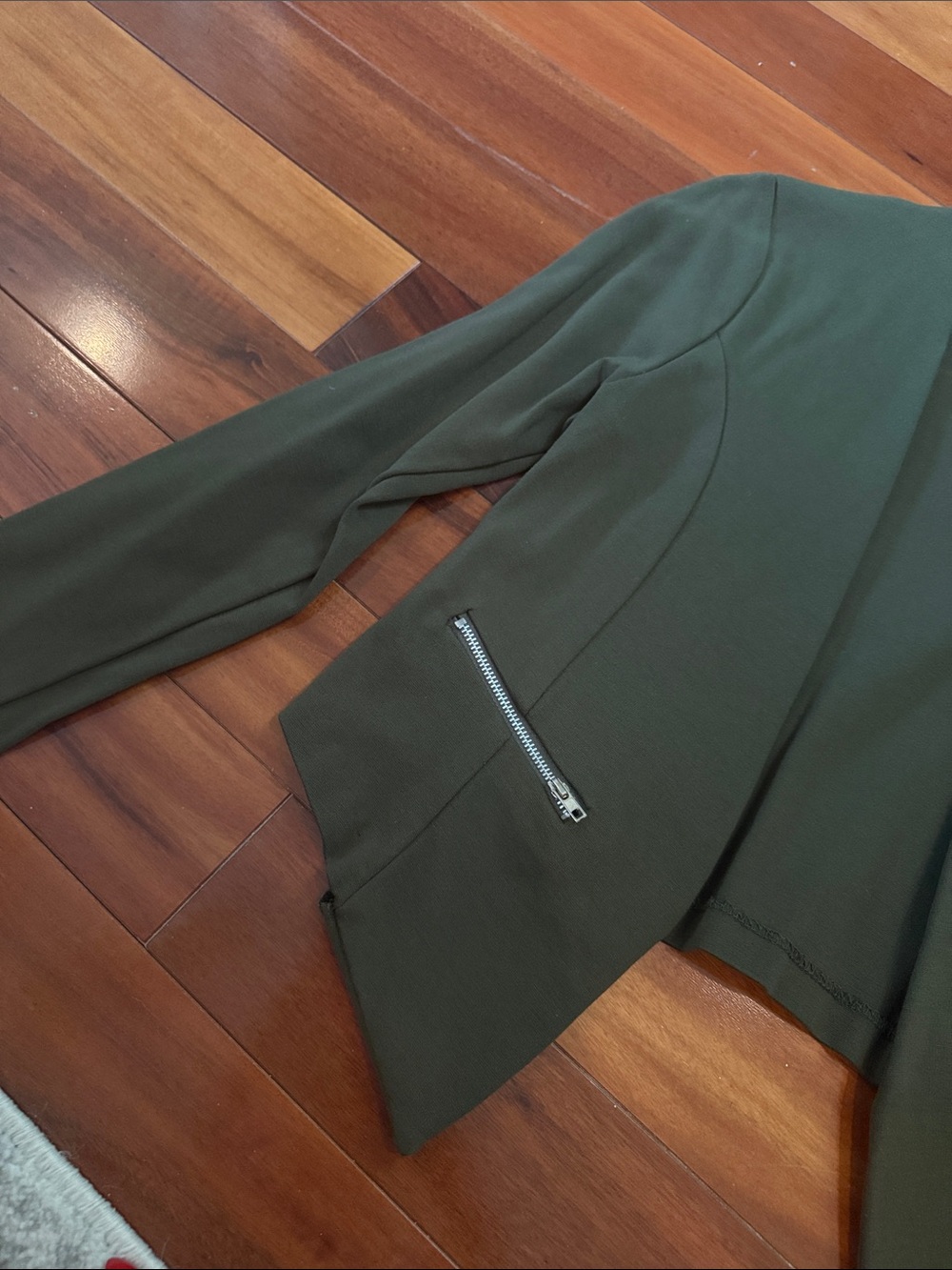 Charlotte Russe Olive Green Open Front Blazer Jacket - Picture 4 of 5
